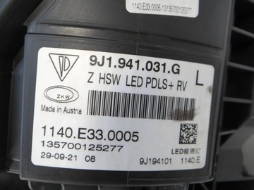 PORSCHE TAYCAN 9J1 SVĚTLO FULL LED LEVÝ EU