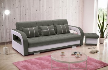 Kanapa Rozkładana, Sofa NINA 235 cm, Rozkładana, Pojemnik, PUFA GRATIS