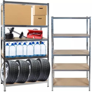 MOCNY REGAŁ MAGAZYNOWY GARAŻOWY 220x100x45 5 PÓŁEK DO 875 KG