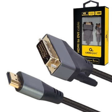 KABEL HDMI - DVI PRZEWÓD PRZEJŚCIÓWKA DWUKIERUNKOWY WIDEO HDMI DVI 1,8M