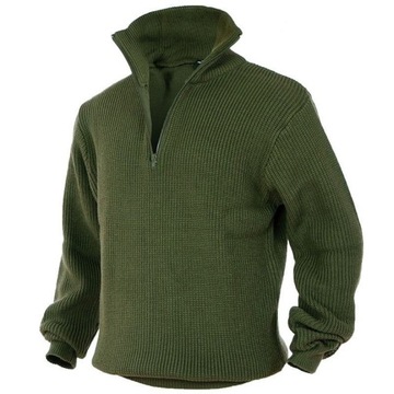 Sweter Bluza Golf ciepły wojskowy z kołnierzem Mil-Tec Troyer OLIVE 56