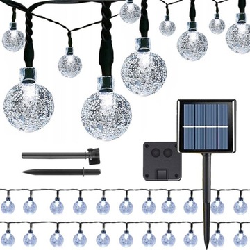 GIRLANDA SOLARNA OGRODOWA LAMPKI SOLARNE ŚWIETLNA 9.5M 50LED
