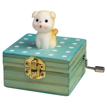 Музыкальная шкатулка деревянная креативная статуя милого животного орнамент
