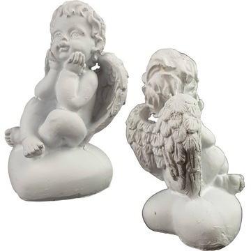 ANIOŁEK ANIOŁ BIAŁY OZDOBNY DEKORACYJNY 8,5 CM GIPSOWY FIGURKA