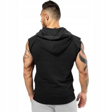 MĘSKI TANK TOP Z KAPTUREM HIP HOP SPORTY KOSZULKA
