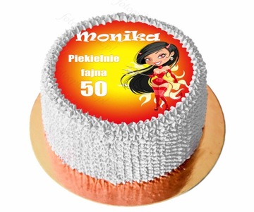 Opłatek na Tort urodziny Piekielnia fajna 30 40 50