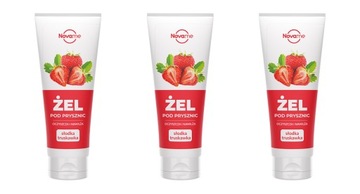 NOVAME ŻEL POD PRYSZNIC SŁODKA TRUSKAWKA 3x250ml - BARDZO OWOCOWY