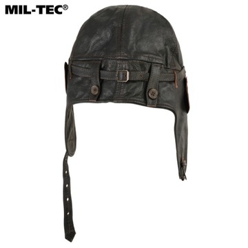 Мотоциклетная пилотская кепка MIL-TEC Коричневая кожаная M