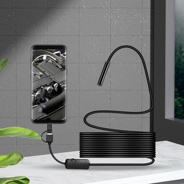 USB-эндоскопическая камера 3 в 1, водонепроницаемый кабель 5,5 мм, IP67, длина 5 м.