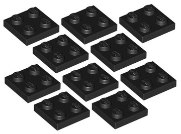 Lego Płytka 2 x 2 Czarna / black 3022 10 Szt