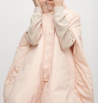 RESERVED - pudrowa różowa kurtka peleryna - M/L/XL