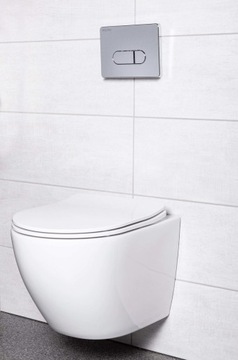 Белая подвесная чаша + плавно закрывающаяся доска SLIM.