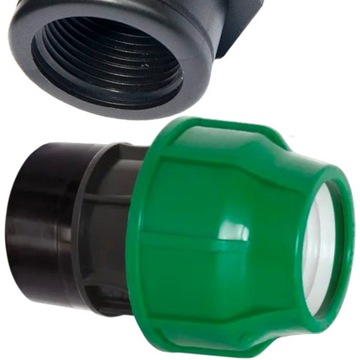 PRZELOT ŁĄCZNIK do łączenia RURY WĘŻA 32mm SKRĘCANY PE Fi 32 x GW 5/4