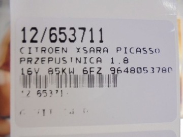 XSARA PICASSO PRZEPUSTNICA 9648053780 1,8 16V