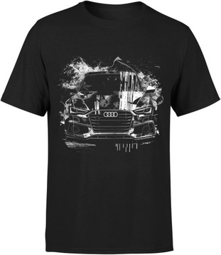 KOSZULKA AUDI MĘSKA Z NADRUKIEM S-LINE CZARNA R. S T-SHIRT MĘSKI TSHIRT