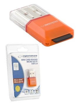 КАРТРИДЕР ESPERANZA MICRO SD USB ОРАНЖЕВЫЙ