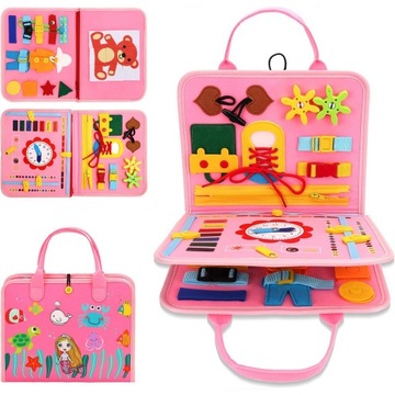 Tablica Manipulacyjna Montessori Sensoryczna edukacyjna niemowlat