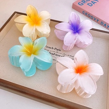 Заколка для волос из гибискуса с большим цветком в стиле бохо Гавайский фиолетовый