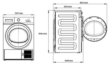 BEKO SLIM SET стиральная машина 7 кг + сушилка 7 кг + разъем