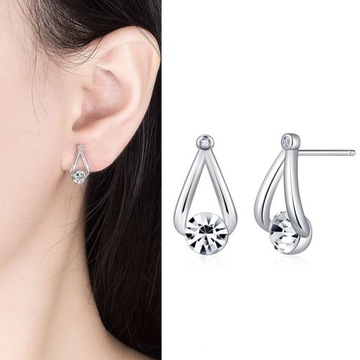 WOMEN BEAUTIFUL Kolczyki 925 SILVER ZIRCONIA EARRINGS