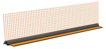 Listwa przyokienna z siatką GRAFIT PCV APU dylatacyjna MIDI 3mm 1,5mb