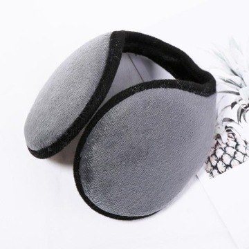 Серая повязка на голову. Утепленные наушники для бега.