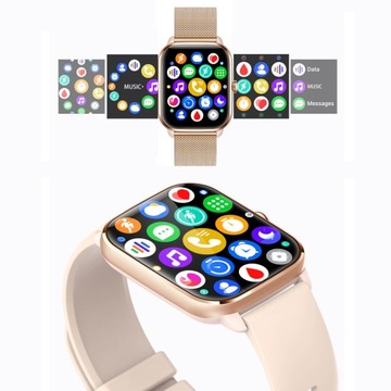 SMARTWATCH ZEGAREK DAMSKI POLSKIE MENU ROZMOWY SMS