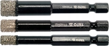 DIAMENTOWE WIERTŁA DO GRESU CERAMIKI ZESTAW 3 SZT