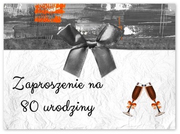 ZAPROSZENIA NA 80 URODZINY + KOPERTA ZAPROSZENIE