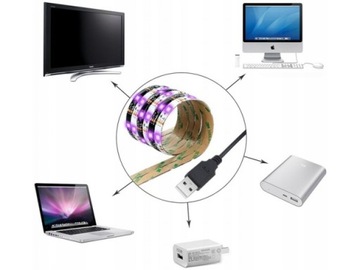 RGB СВЕТОДИОДНАЯ ЛЕНТА 5М МНОГОЦВЕТНАЯ, УПРАВЛЯЕМАЯ ЧЕРЕЗ USB-ТЕЛЕФОН
