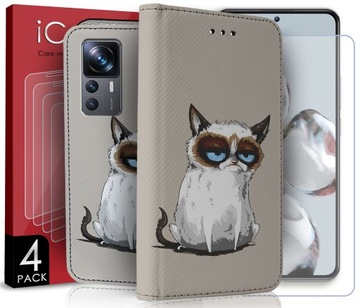 4+1 ETUI DO XIAOMI 12T 12T PRO WZORY + SZKŁO
