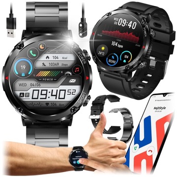 ZEGAREK SMARTWATCH MĘSKI 400x400 ROZMOWY DUŻA BATERIA 600 MAH MENU PL