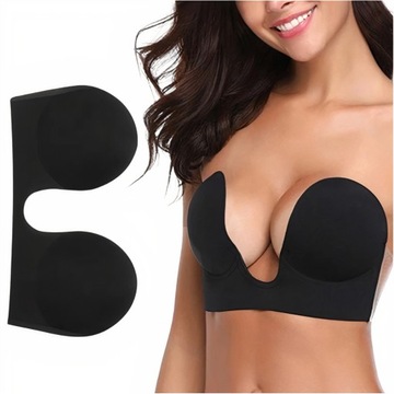 Biustonosz ze skrzydełkami - Bye Bra Seamless U-Style Bra Miseczka C Black