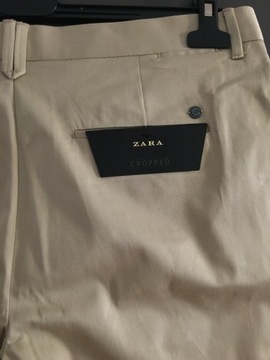 Zara Man, beżowe spodnie eleganckie, r.42