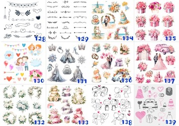 Свадебные наклейки для ГОСТЕВОЙ КНИГИ СВАДЬБА 10х10см много дизайнов