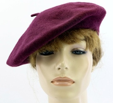 $24 C&C California Beret damski 56-59cm BURGUNDOWY