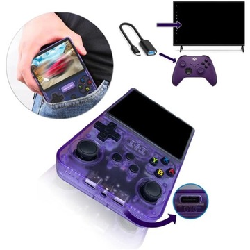 Портативная мини -игровая консоль R36S 32+128GB 21000 Classic Games Purple