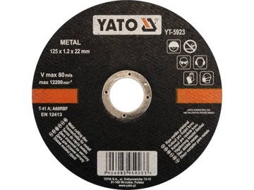 TARCZA DO CIĘCIA METALU 125X1,2X22 YT-5923