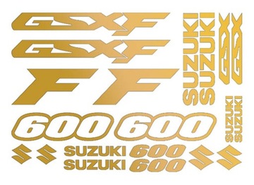 SUZUKI GSXF 600 _ naklejki ZŁOTO, SREBRO, MIEDŹ