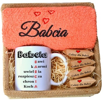 PREZENT NA DZIEŃ BABCI jak Babcię kocham zestaw