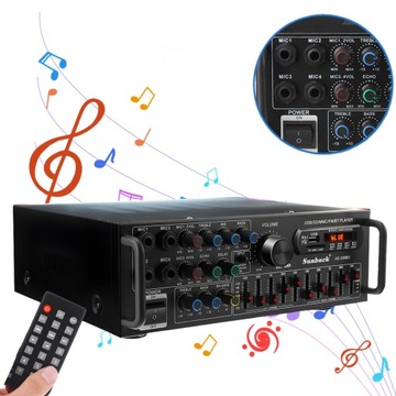 AMPLITUNER WZMACNIACZ STEREO 2000W BLUETOOTH RADIO CYFROWY WZMACNIACZ MOCY