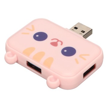Hub USB 3 w 1 z portami USB A i 2 USB 2.0 do laptopa i PC Różowy