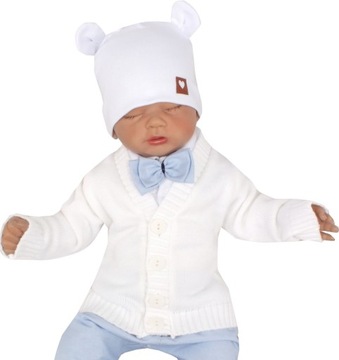 Белый кардиган для мальчика на крещение 62