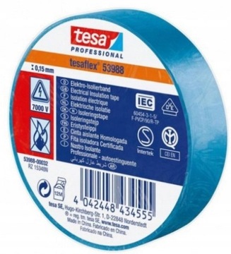 Taśma izolacyjna TESAFLEX 53988 NIEBIESKA 33mx19mm