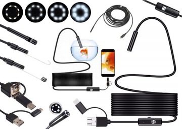 ENDOSKOP KAMERA INSPEKCYJNA ANDROID USB-C LED 5M