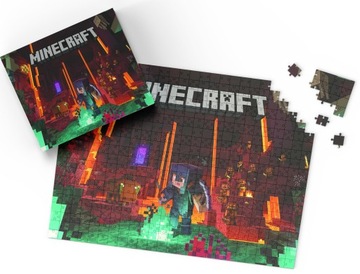 PUZZLE - MINECRAFT GRA - PREZENT NA ŚWIĘTA WZORY - 70el + PUDEŁKO