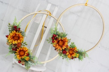 Обруч венок осенний венок украшение дома окно бежевый