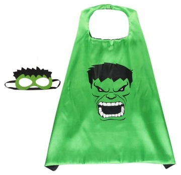 KOSTIUM PRZEBRANIE HULK PELERYNA MASKA