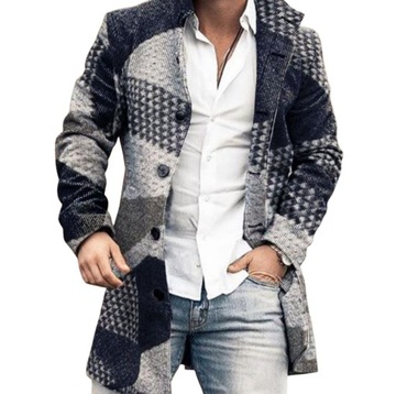 Męska zimowy płaszcz Moda męska długi ROZ.M-4XL