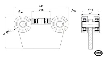 ТЕЛЕЖКА РОЛИКОВАЯ ДЛЯ ворот ПРОФИЛЬ 50x50 G5T50